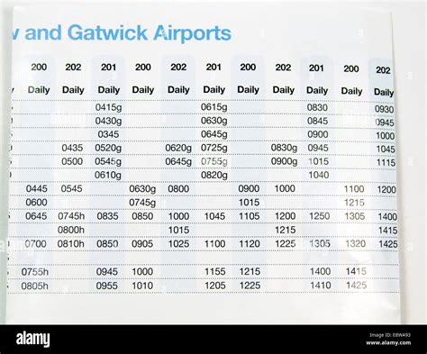 National express coach timetable between South Wales And Gatwick Stock Photo, Royalty Free Image ...