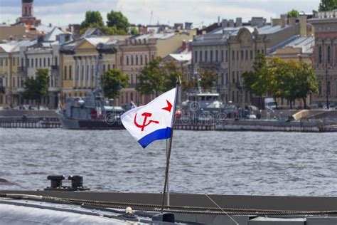 The Naval St. Andrew`s Flag of the Russian Navy during the Celebration ...