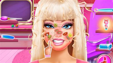 Best games for girls Barbie Face Care and Dress Up Game Hair Salon - YouTube