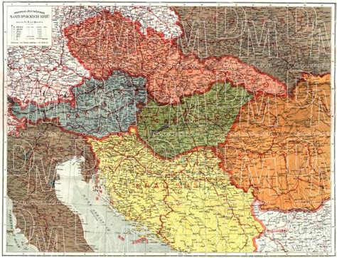 Old map of the Austro-Hungarian Empire Successor States in 1920. Buy ...