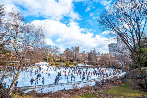 Premium Photo | Ice skating in central park in winter