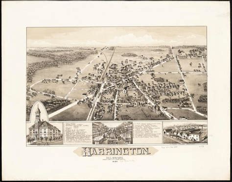 Map of Harrington Delaware, created by O.H. Bailey & Co. in 1885. Not ...