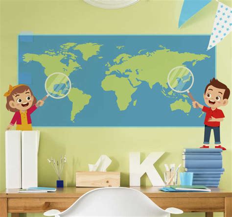 World map for kids world map sticker - TenStickers