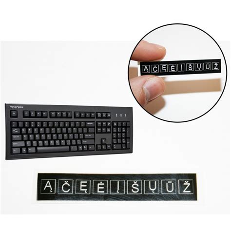 Keyboard stickers with Lithuanian letters, black color LT | Marsietis.lt