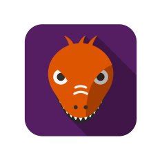 Velociraptor Dinosaur animal face flat design N2 free image download