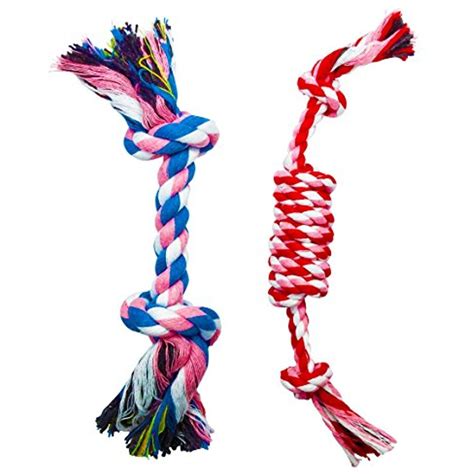 FUNPET 2 Pack Pet Puppy Dog Chew Durable Rope Toy for Small Aggressive ...