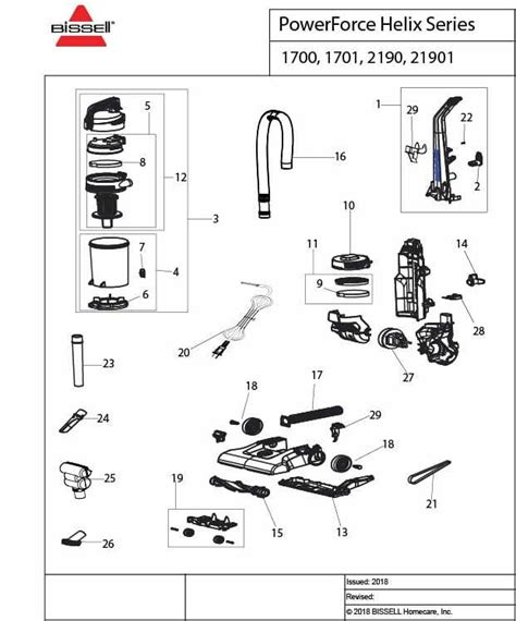 Schematic Parts Book for Bissell Model: 2191 PowerForce Helix - VacuumsRUs