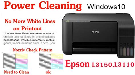 Epson L3110/L3150 Power Cleaning For Windows 10.Solution for White ...