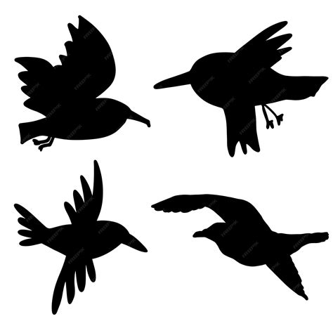 Premium Vector | Silhouette of a cartoon birds