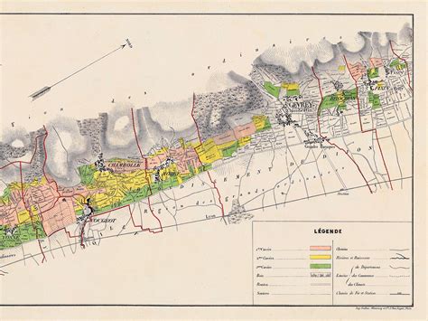 Vintage Burgundy Wine Map map of Burgundy wine region large | Etsy