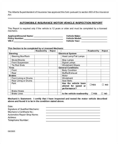 Commercial Vehicle Condition Report Form Template