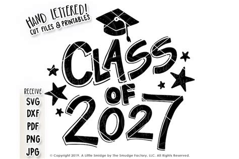 Class of 2027 SVG Graduation SVG Cut File Hand Lettered | Etsy