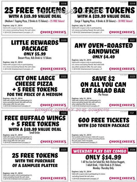 Printable Coupons: Chuck E Cheese Coupons