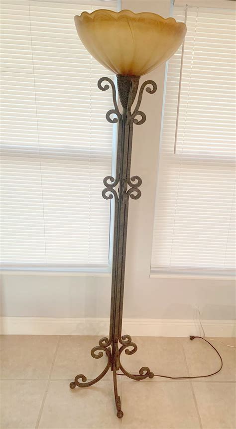 Vintage Wrought Iron Floor Lamp, Home Decor,wrought Iron Lamp - Etsy