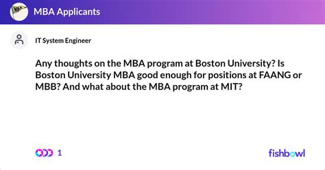 Any thoughts on the MBA program at Boston University? Is Boston ...