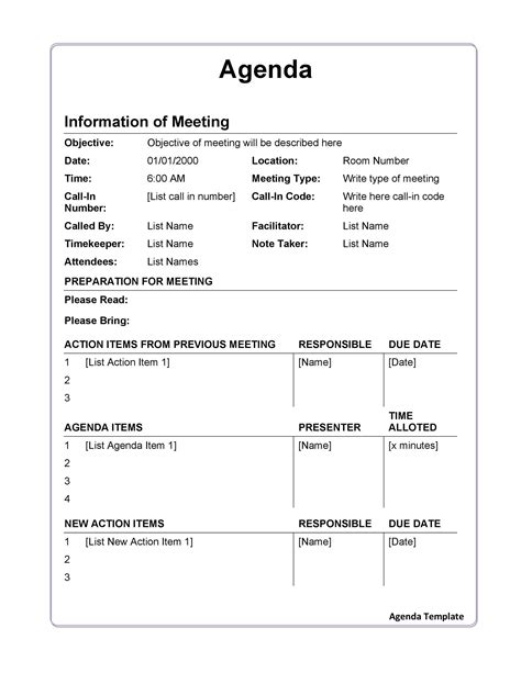 46 Effective Meeting Agenda Templates ᐅ TemplateLab