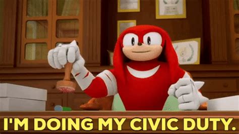 Sonic Boom Knuckles GIF - Sonic boom Knuckles Im doing my civic duty ...