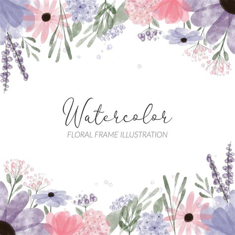 watercolor floral frame illustration with hydrangea petal flower 1907063 Vector Art at Vecteezy