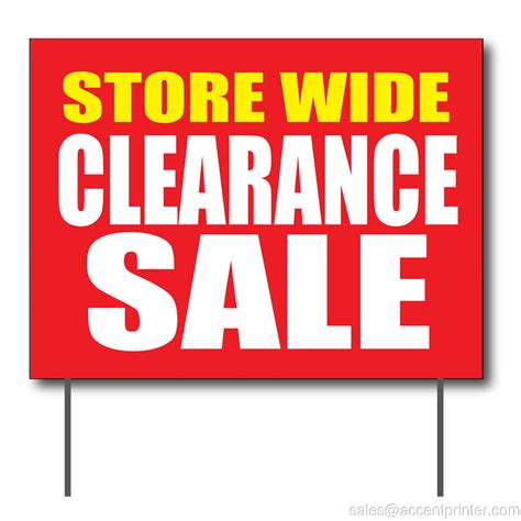 Storewide Clearance Sale Curbside Sign, 24"w x 18"h, Full Color Double ...