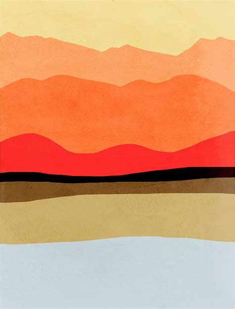 Mid Century Modern Art, Abstract Art Print, Modern Wall Art, Set of 3 Prints, Abstract Landscape ...