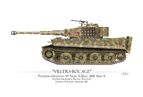 Michael Wittmann Tiger Tank - White Background Digital Art by Craig Tinder