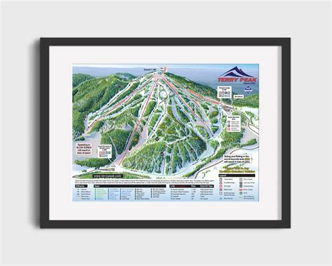 2021 TERRY PEAK Ski Trail Map Ski Home Decor, Ski Lodge Wall Decor, Ski ...