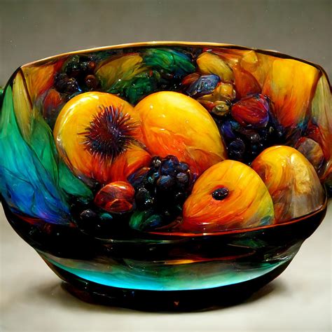 Glass Bowl of Fruits Digital Art by Eliyahna VanKurin - Fine Art America