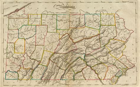 1814 Pennsylvania | Vintage wall art, Map, Vintage walls