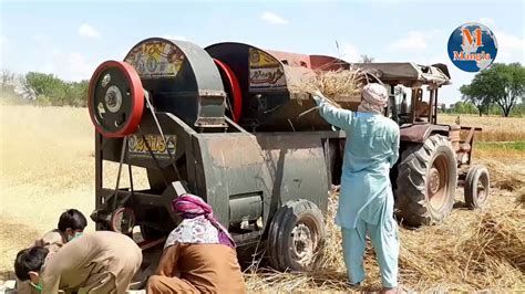 Wheat Thresher Machine Technology/ wheat harvesting thresher machine - YouTube