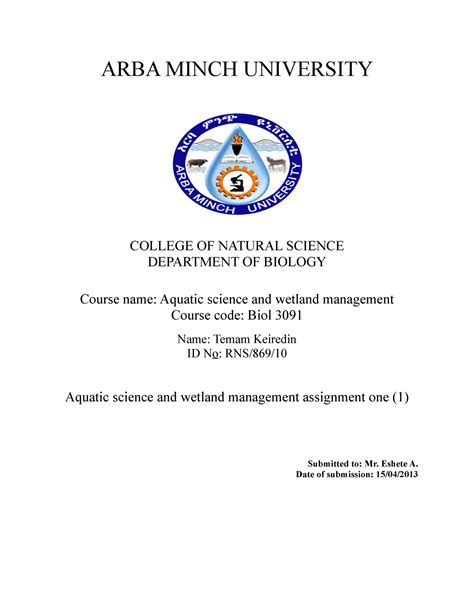 The difference between - ARBA MINCH UNIVERSITY COLLEGE OF NATURAL SCIENCE DEPARTMENT OF BIOLOGY ...