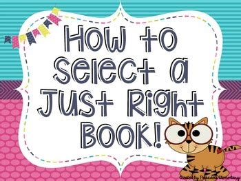 JUST RIGHT BOOK -- How to select a Just Right Book - JUNGLE THEME- Posters