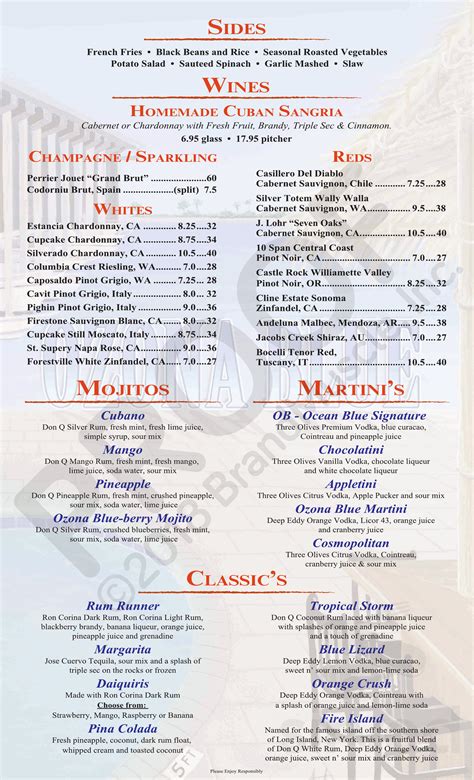 Ozona Blue Grilling Co menus in Palm Harbor, Florida, United States