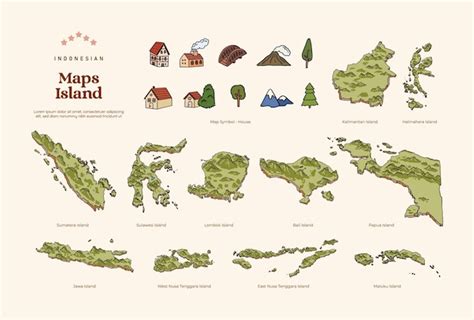 Premium Vector | Isolated Indonesia islands map handdrawn illustration