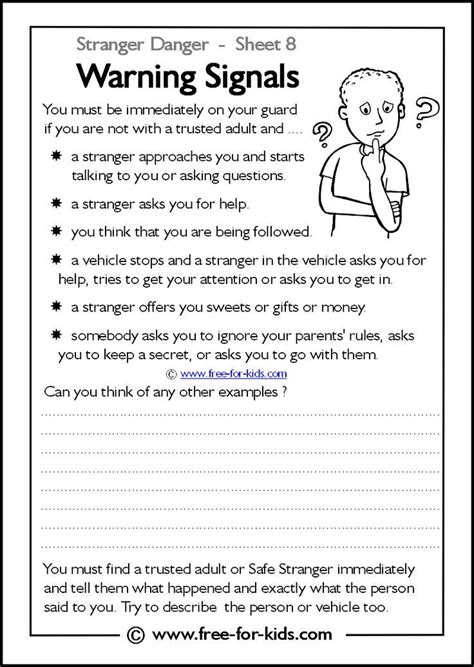 Responsibility Activity Sheets | More Stranger Danger Worksheets and ...