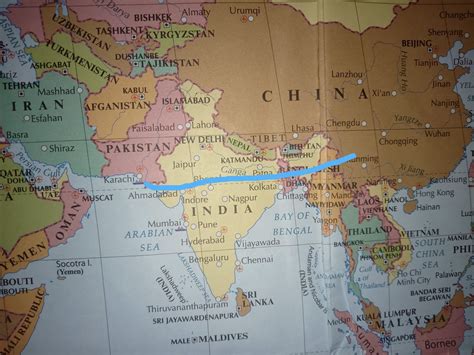 Tropic Of Cancer On India Map