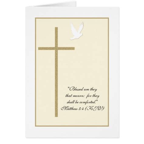 Religious Christian Sympathy Card -- Cross & Dove | Zazzle