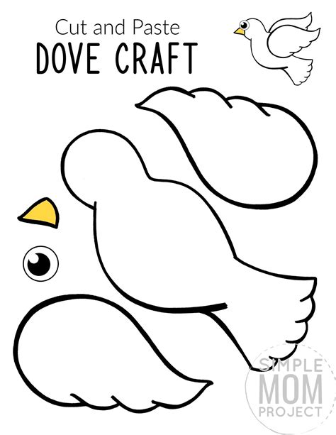 Free Printable Cut and Paste Dove Craft for Kids with Dove Template ...