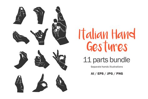 Italian Hand Gestures - Illustrations Graphic by trumockup · Creative Fabrica