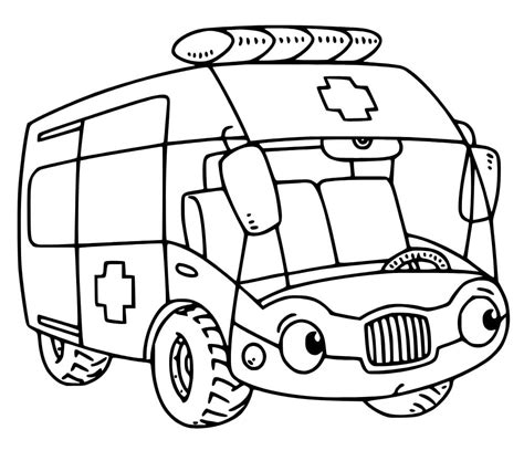 Cute Ambulance coloring page - Download, Print or Color Online for Free