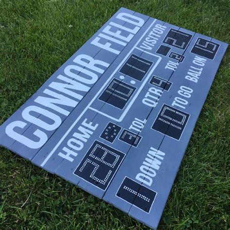 Custom Football Scoreboard Reclaimed Wood Artwork - Etsy | Football scoreboard, Wood nursery ...