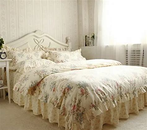 FADFAY Home Textile 100% Cotton Vintage Floral Print Bedding Set Elegant French Country Style ...