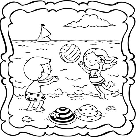 Beach Coloring Book : Easy and Fun Beaches Colouring Book for Kids | Made By Teachers