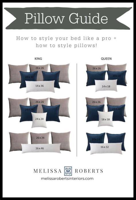 How to Style Your Bed Like a Pro l Pillow sizing Pillow chart Pillow sizing chart What size p ...