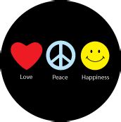 Love Peace and Happiness Symbols SPIRITUAL BUTTON