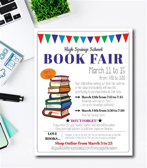 Book Fair Flyer Template School Book Fair PTA, PTO, School Event ...