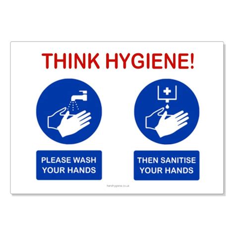 THINK HYGIENE! - Sticker Sign (5 Pack)