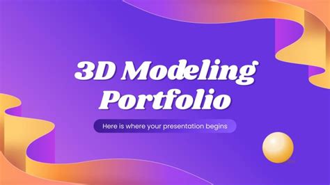 3D Modeling Portfolio | Google Slides & PPT Template