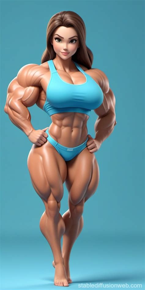 Muscular Female with Defined Abs and Massive Legs | Stable Diffusion Online