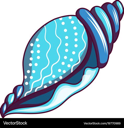 Nature shell icon cartoon style Royalty Free Vector Image