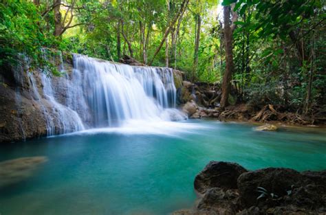 Erawan National Park Waterfall, Erawan National Park Thailand Erawan Falls 5k 4k Waterfall Hd ...